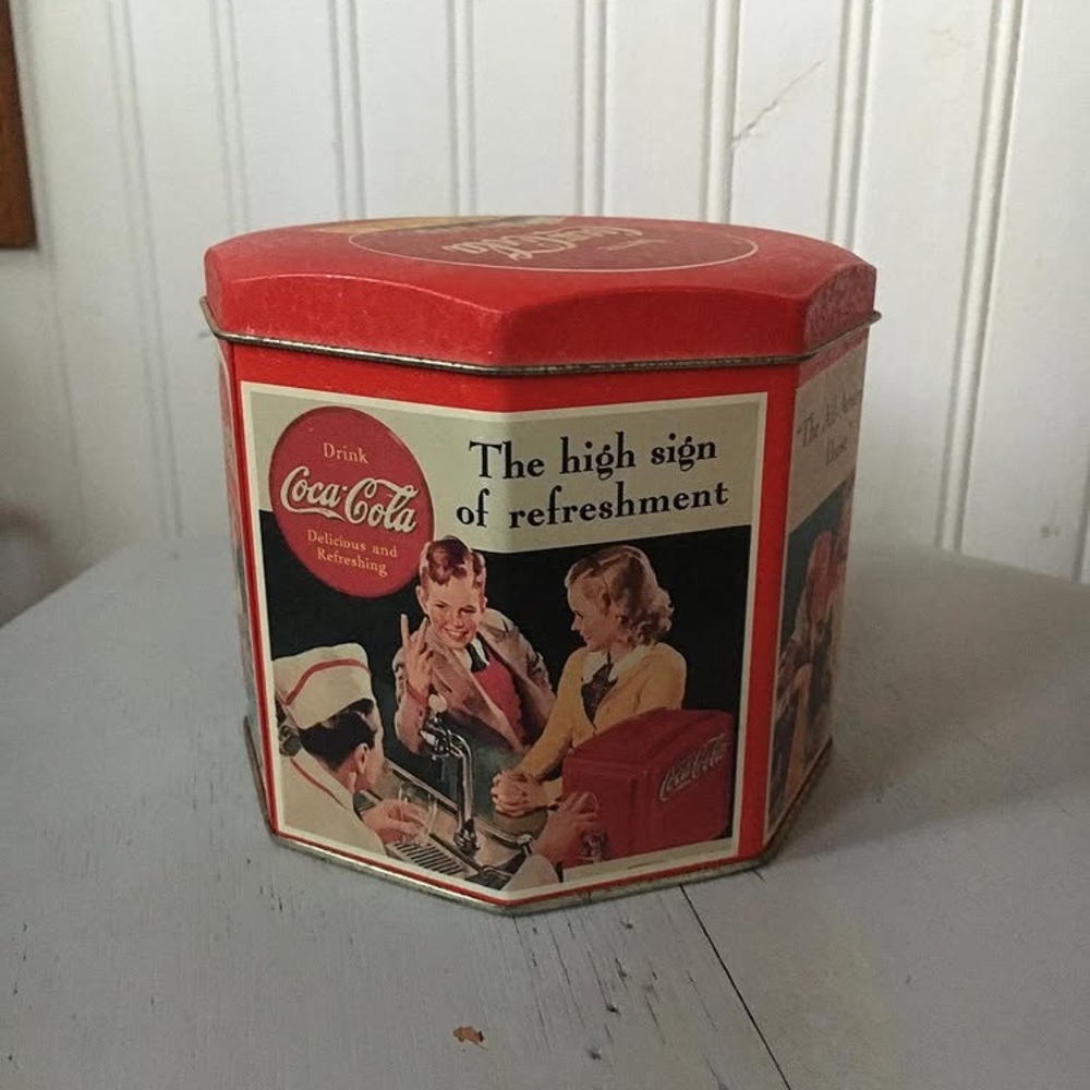1993 Coca C O L A octagonal tin